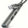 AXAGON HUE-STA, 4x USB ALU STRIP hub, 1x USB-A 5Gbps, 2x USB-A & 1x USB-C 480Mbps, kabel USB-A 12cm