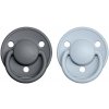 BIBS De Lux cumlíky, kaučuk 2ks - veľkosť 1 - Iron Baby blue