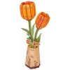 ROBOTIME Rowood 3D dřevěné puzzle Oranžové tulipány 76 dílků