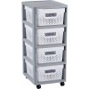 CURVER Infinity skrinka s bodkami 4x 11 l, biela