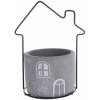 Betónový obal na kvetináč House sivá, 15 x 19,5 x 11,5 cm