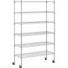 Kovový regál - 120 x 45 x 190 cm - 90 kg - 4 kolieska - Royal Catering RCMR-1800P49