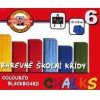 Farebné školské kriedy na tabuľu 6 ks - Nalepovacia tabuľa