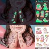 REBELULU Svietiace nočné tetovacie nálepky pre deti Hviezda Jednorožec Mrak Srdce Zmrzlina Balón Mačka Dočasné vodotesné tetovanie Body Art Kid Halloween karikatúra Falošná Tatoo