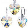 Silvego Strieborná súprava so Swarovski® Crystals SRDCE 14mm AB LSW069S