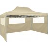 vidaXL Skladací stan s 3 stenami, 3x4,5 m, krémový 44972