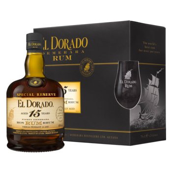 El Dorado 15y 43% 0,7 l (dárčekové balenie 2 poháre)