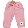 Baby Nellys Oteplené pletené nohavice Teddy Bear dvojvrstvové ružové