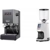 Gaggia New Classic E24, grey + Eureka Atom Specialty 75, white