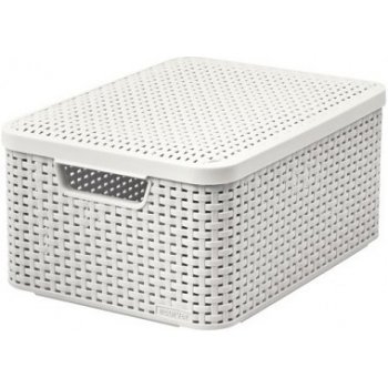 CURVER úložný box RATTAN M, 39,3 x 29,3 x 18,7 cm, biely, 03618-885