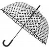 Falconetti puntíky deštník dámský holový průhledný černý