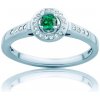 Prsteň Secret Garden: biele zlato, smaragd - PI-B-SZMD-00125 SAVICKI