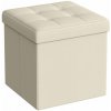 TEXTILOMANIE Taburet s úložným priestorom OTTOMAN 30 × 30 cm, krémový