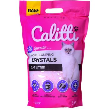 CALITTI Crystals silikónová podstielka pre mačky s vôňou levandule 3,8 l