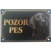 Tabuľka kovová Pozor pes - maďarský stavač (vyžla) čierna