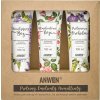 Anwen sada kondicionérov na vlasy s vysokou pórovitosťou Proteínová orchidea 100 ml + zvláčňujúca ruža 100 ml + hydratačná bazová bobuľa 100 ml