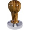 Buna café tamper, zebrano, lak, 56 mm, nerez mat, plochý