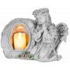 MagicHome MagicHome Vianoce Dekorácia Anjel modliaci so sviečkou LED keramika na hrob 28x13x21,5 cm