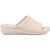 Shelvt Light beige flip-flops with leather insole krémová 36 Shelvt 0000296813209