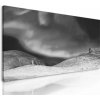 Obraz polárna žiara v čiernobielom prevedení