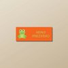 Samolepky s menom na predmety - 1ks, Obdĺžnik 4,4 × 1,7 cm, Žaba, Oranžová