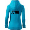 Judo - Nápis - Mikina dámska trendy zipper s kapucňou - M ( Svetlý tyrkys )