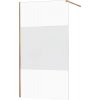 MEXEN/S - KIOTO Sprchová zástena WALK-IN 100x200 cm 8 mm, ružové zlato, Transparent/matné sklo 800-100-101-60-35