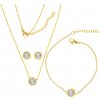 Linda's Jewelry Sada šperkov Flat Circle GLD chirurgická oceľ IS100 +Darčeková krabička zdarma +Silikónová ochranná zarážka zdarma