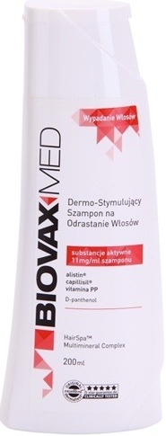 L\'biotica Biovax Med stimulujúci šampón pre rast vlasov a posilnenie od korienkov Alistin Capilisil Vitamina PP D-Panthenol 200 ml