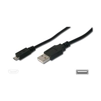 Assmann AK-300110-030-S USB 2.0, USB A M(plug)/microUSB B M(plug), 3m, černý