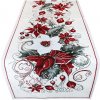 Vianočný gobelínový behúň na stôl Vianočná ruža Chenille IT040 40x130 cm Viacfarebná