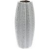 VÁZA KERAMIKA 13x13x29,5CM STRIEBORNÁ