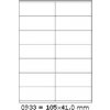 CDRmarket ETR0ECO0933A4100 samolepiace etikety 105 x 41 mm, 14 etiket, A4, 100 listů, biela