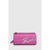 Kožená kabelka Karl Lagerfeld ružová farba 240W3203