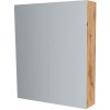 Mereo Kúpeľňová zrkadlová skrinka 60 cm, galerka, 2 x dvierka, Multidecor, Dub Wotan CN798G62DWOT