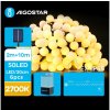 Aigostar LED Solárna dekoračná reťaz 50xLED 8 funkcií 12m IP65 teplá biela AI0426
