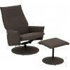 P & B RELAXAČNÉ KRESLO S PODNOŽKOU, textil, sivohnedá - Kreslá - 002674006801