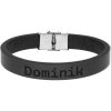 Ewena Kožený náramok čierny s menom Dominik