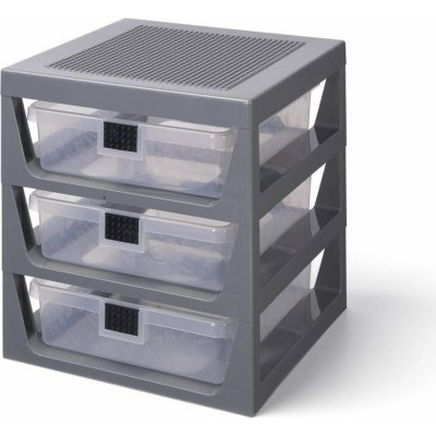 LEGO Storage organizér se třemi zásuvkami 4095 Organizér šedá