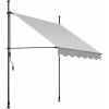 tectake 404955 upínacia markíza s ručnou kľukou, výškovo nastaviteľná - 150 x 180 cm, svetlo šedá