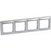 Legrand VALENA rám.4xH (7703 54) hliník/strieb. prúžok