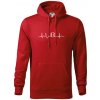 EKG baseball loptička - Mikina pánska Cape s kapucňou - 2XL ( Červená )