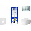 GEBERIT - Duofix Modul na závesné WC s tlačidlom Sigma30, matný chróm/chróm + Duravit ME by Starck - WC a doska, Rimless, SoftClose 111.355.00.5 NM7