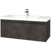 Dreja Kúpeľňová skrinka BONO SZZ 100 (umývadlo Harmonia) - D16 Tmavý betón / Úchytka T33 / D16 Tmavý betón