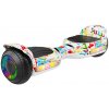Rebel ZAB0014 Hoverboard LED RGB, 100 kg, 2 x 120 W, biely