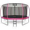 Trampolína 366 cm s vnútornou ochrannou sieťou a schodíkmi Aga SPORT EXCLUSIVE MRPU1012PINK - ružová