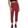 nohavice plátené URBAN CLASSICS High Waist Checker Cropped