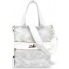 Dámska kabelka cez rameno Zellia strieborno-biela 28 × 30 cm