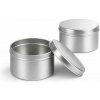Plechová dóza so šróbovacím uzáverom, na sviečky, 120 ml strieborná