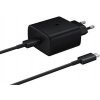 45W Cestovná nabíjačka Samsung USB-C + dátový kábel EP-TA845EBE + EP-DW767JBE čierna farba